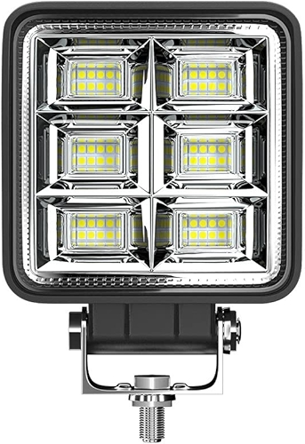 Farol de Milha Auxiliar Universal Quadrado Automotivo10-30V Bivolt 144W Super Forte, Longo Alcance 48 Leds, Para Carro Moto Caminhão Off Road Trator Maquina