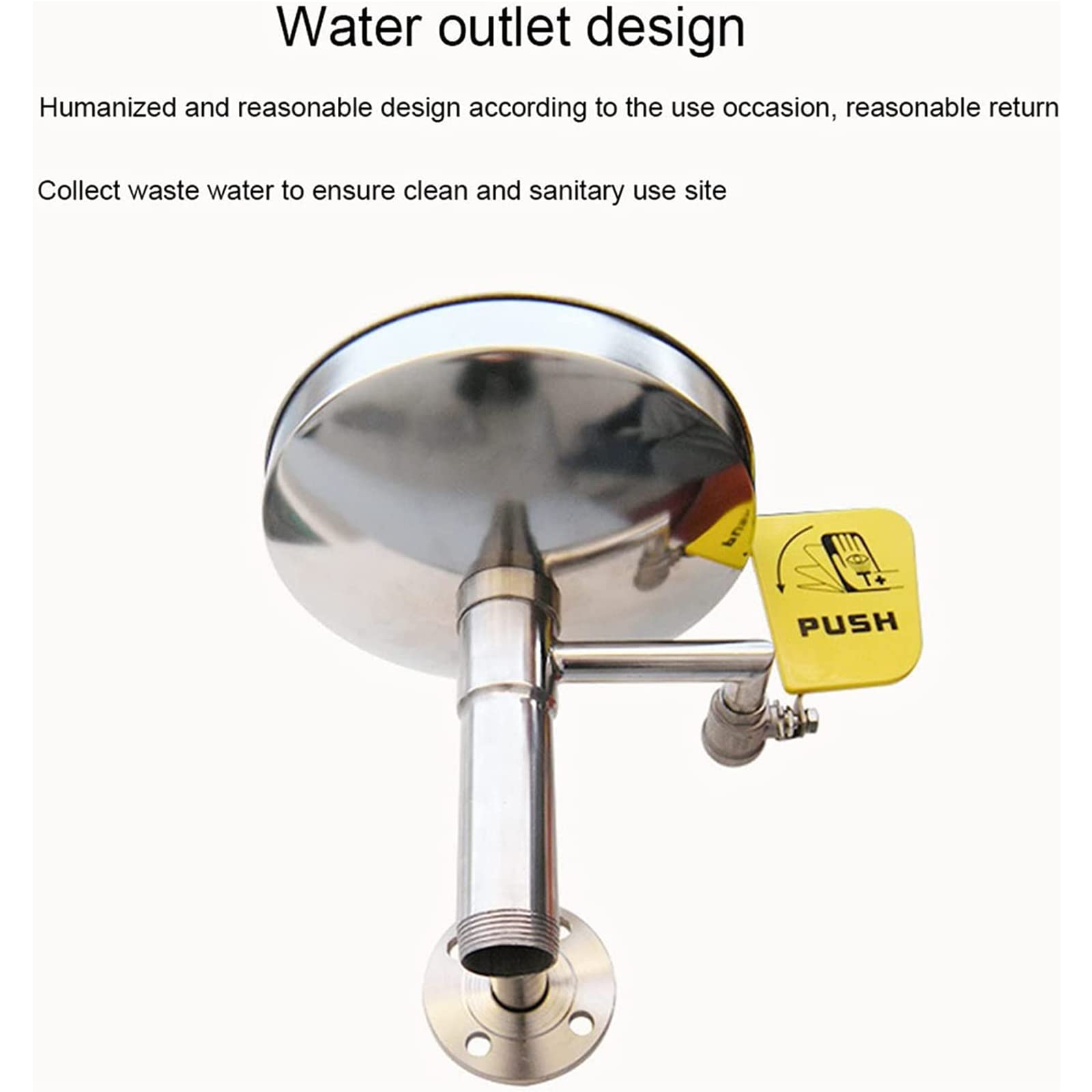 Stations de lavage oculaire, station de lavage oculaire murale en acier inoxydable avec deux têtes de pulvérisation – Stations de lavage oculaire d'urgence – Fonctionnement mains libres – Premie