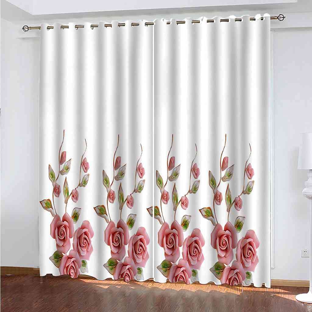Rideau occultant vigne rose 3D : douceur et intimité pour votre chambre à coucher
