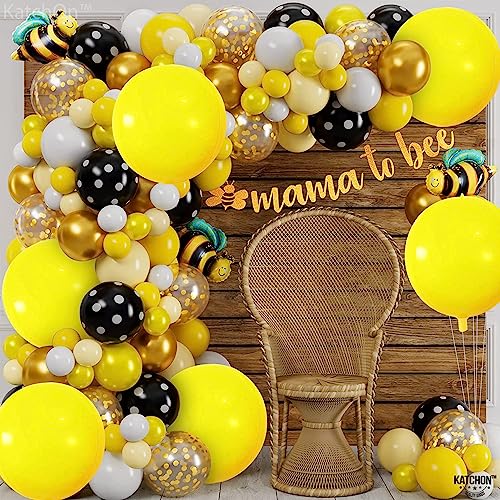 Image of KatchOn, Huge Yellow Mylar Balloons - 22 Inch, Pack of 6 | Yellow Foil Balloons, Yellow Party Decorations | Large Balloons for Sunflower Birthday Party Decorations | Round Mylar Balloons