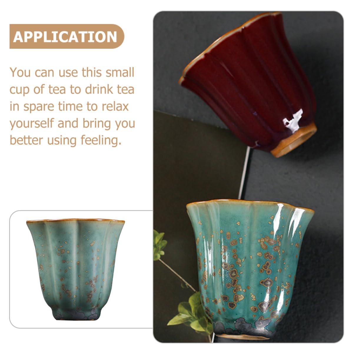 PRETYZOOM Taza de Té Estilo Kung Fu Fácil de Limpiar y Forma Redonda de Cerámica Verde de 70ml para Infusiones Diseño Delicado y Segura para Uso Diario
