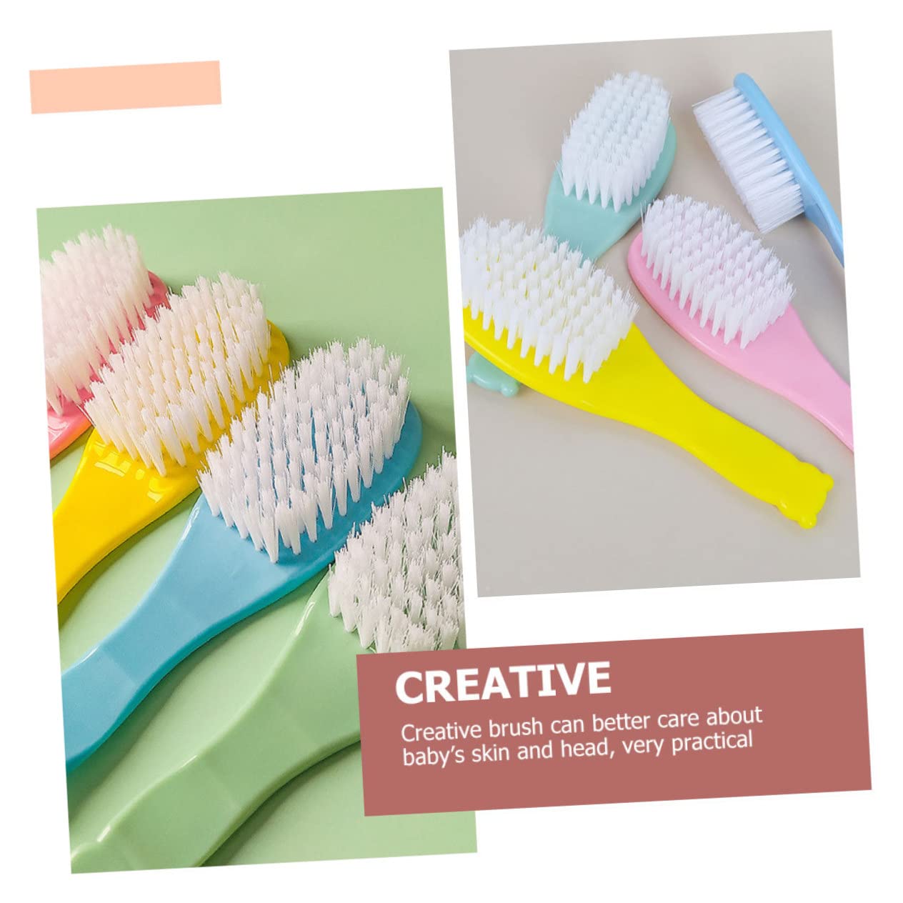 RORPOIR 10pcs Brush Comfortable Household Boy Girl Brushes for Newborns Gentle Hair and Scalp Massage Lightweight and Convenient Accessories