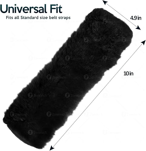 Miniatura 3 de ZONETECH Cinturón de seguridad de automóvil cómodo para el hombro, paquete de 4 unidades, calidad premium, clásico, negro, cómodo, acolchado para