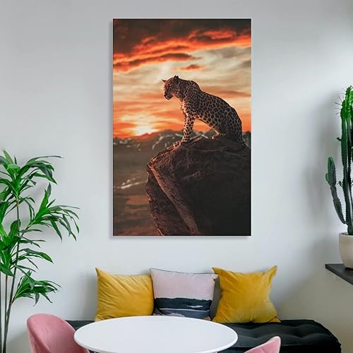 Miniatura 6 de Rucatto Lienzo impreso con diseño de animales africanos, estampado de leopardo, guepardo, impresiones artísticas para decoración de pared,