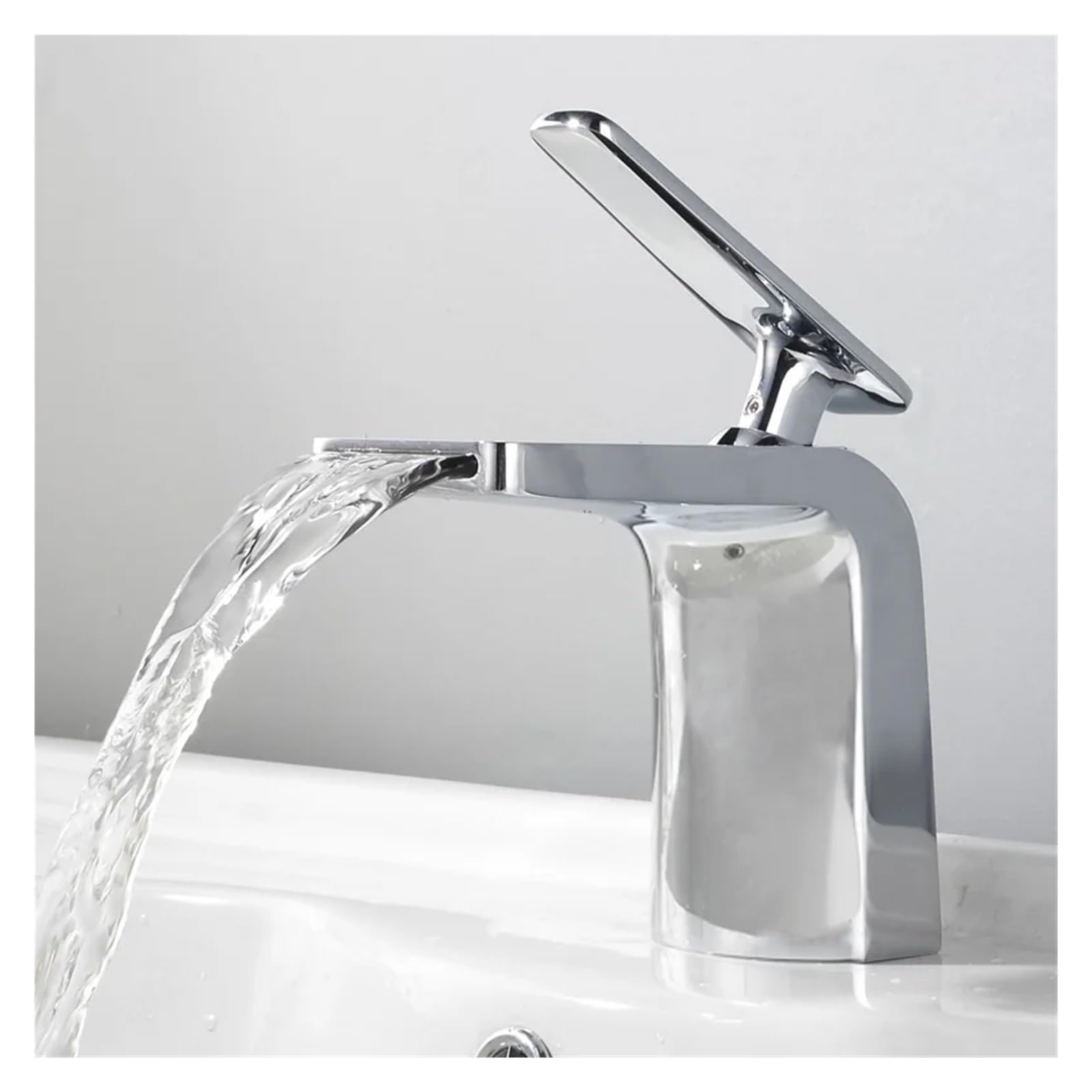 Grifo de lavabo monomando mezclador frío caliente sobre cubierta de un orificio