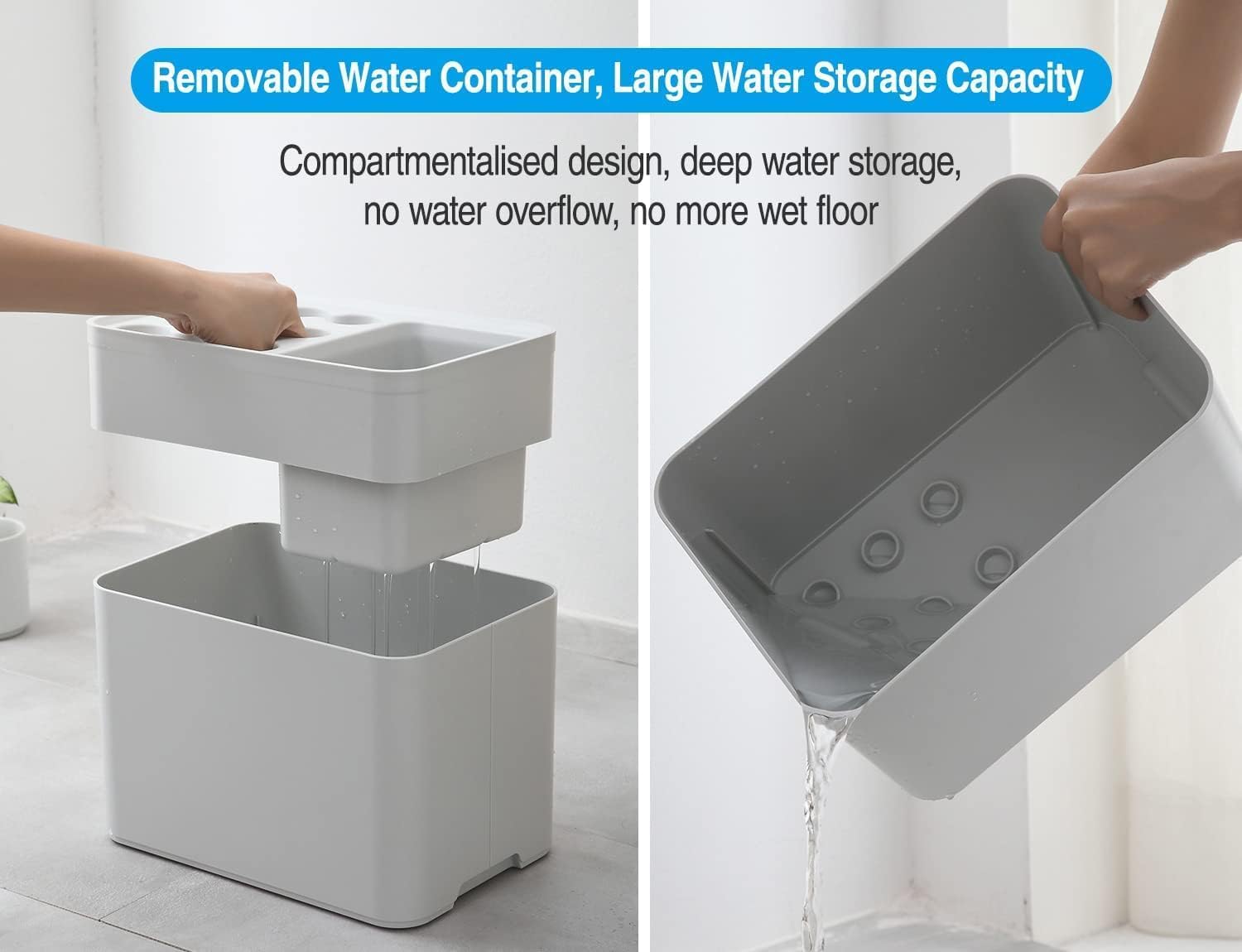 Portaombrelli Da Moderno Per Esterno Interno, Grigio Design Portaombrelli Plastica, Contiene 15 Ombrelli, 18 X 18 X 26.5 Cm Porta Ombrelli Di Grande Capacità, Con Vassoio Rimovibile Per La Pioggia