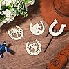 48 Pcs Wooden Horse Crafts Unfinished Wooden Horse Shoes DIY Horses Cutout Paintable Western Craft Supplies for Art Activity Cowboy Theme Party Decor #2