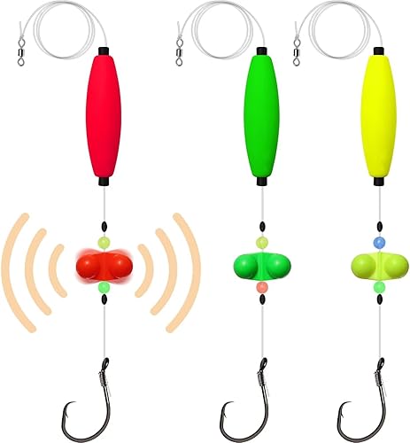 Dovesun Plataformas de pesca para bagre, 6 piezas de aparejos de pesca para gato, aparejo Santee Rig 50 60 70 80 ganchos circulares para flotadores