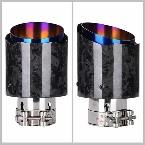 Miniatura 9 de CARMON Silenciador de tubo de escape de fibra de carbono forjada para automóvil con salida de acero inoxidable 304 de 4 pulgadas (entrada de 2.5