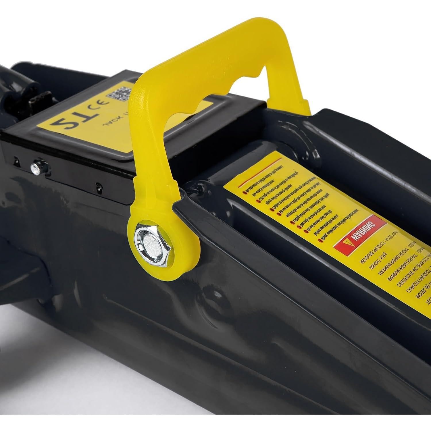 Cric Sollevatore Idraulico Auto Martinetto 2t Ruote Bidirezionali Cuscinetto Assetto Ribassato Professionale Veicoli Auto Moto Valigetta Nero Giallo