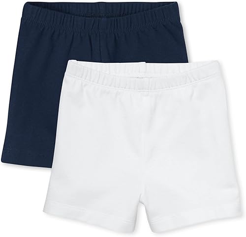 The Children's Place Baby Girls and Toddler Girls Cartwheel Shorts, Tidal/White, 3T