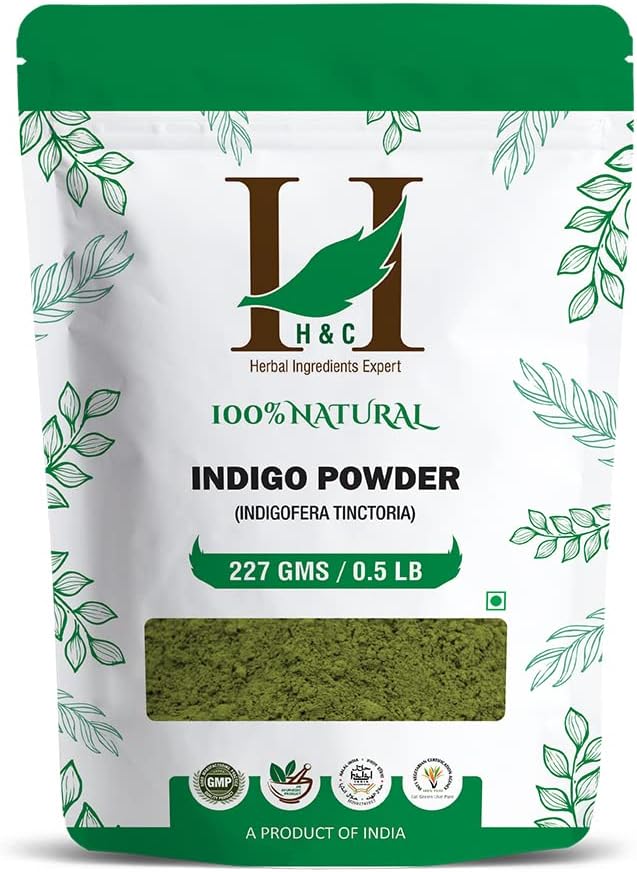 H&C Indigo Powder (Indigofera Tinctoria) - 227g Pack | For Hair Coloring