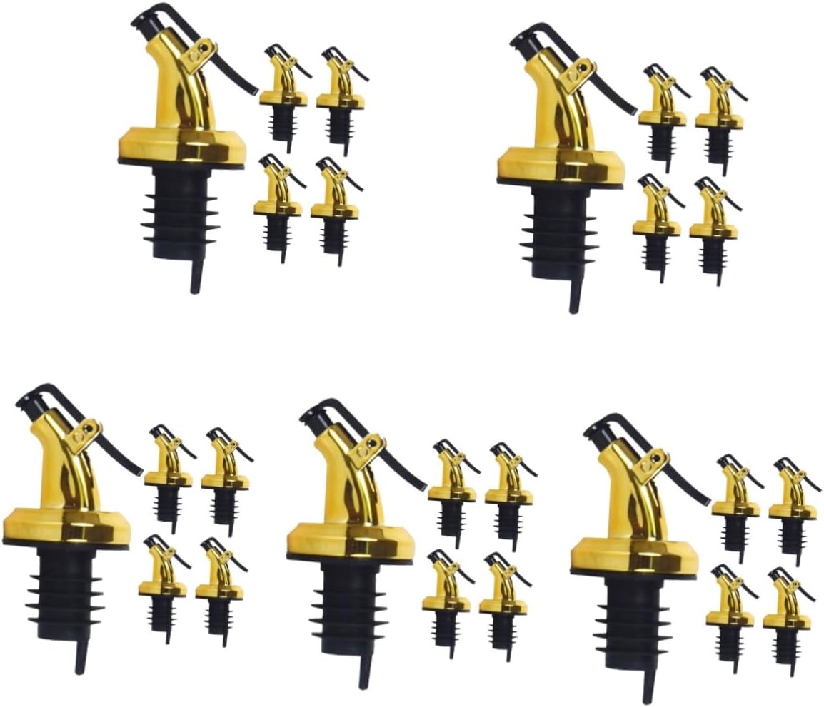 MAGICLULU 25pcs Oil Pourer Spouts Reusable Olive Oil Dispenser Caps Leak Design for Wine Vinegar Bottles Kitchen Accessory for Easy Pouring Airtight Seal