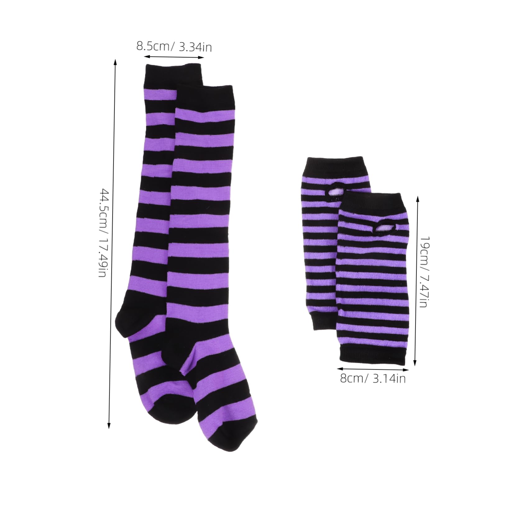 minkissy Cute Children's Striped Socks Arm Warmers Fashionable Gloves Long Mittens Warm Stylish