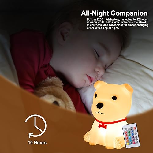 Miniatura 43 de Tremdwoto Luz nocturna de gato para niños, bonita luz nocturna colorida para bebé, lámpara de luces de noche blanda de 3 horas, temporizador de 3