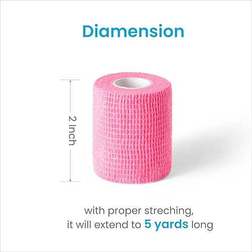 Miniatura 26 de WePet Envoltura para mascotas, autoadhesiva, solo se adhiere a sí misma, cinta no tejida para patas de perro, patas, heridas, gasa cohesiva