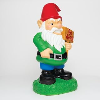 BigMouth Inc Go Away Garden Gnome, Funny Lawn Gnome Statue, Naughty Gnome Garden Decoration