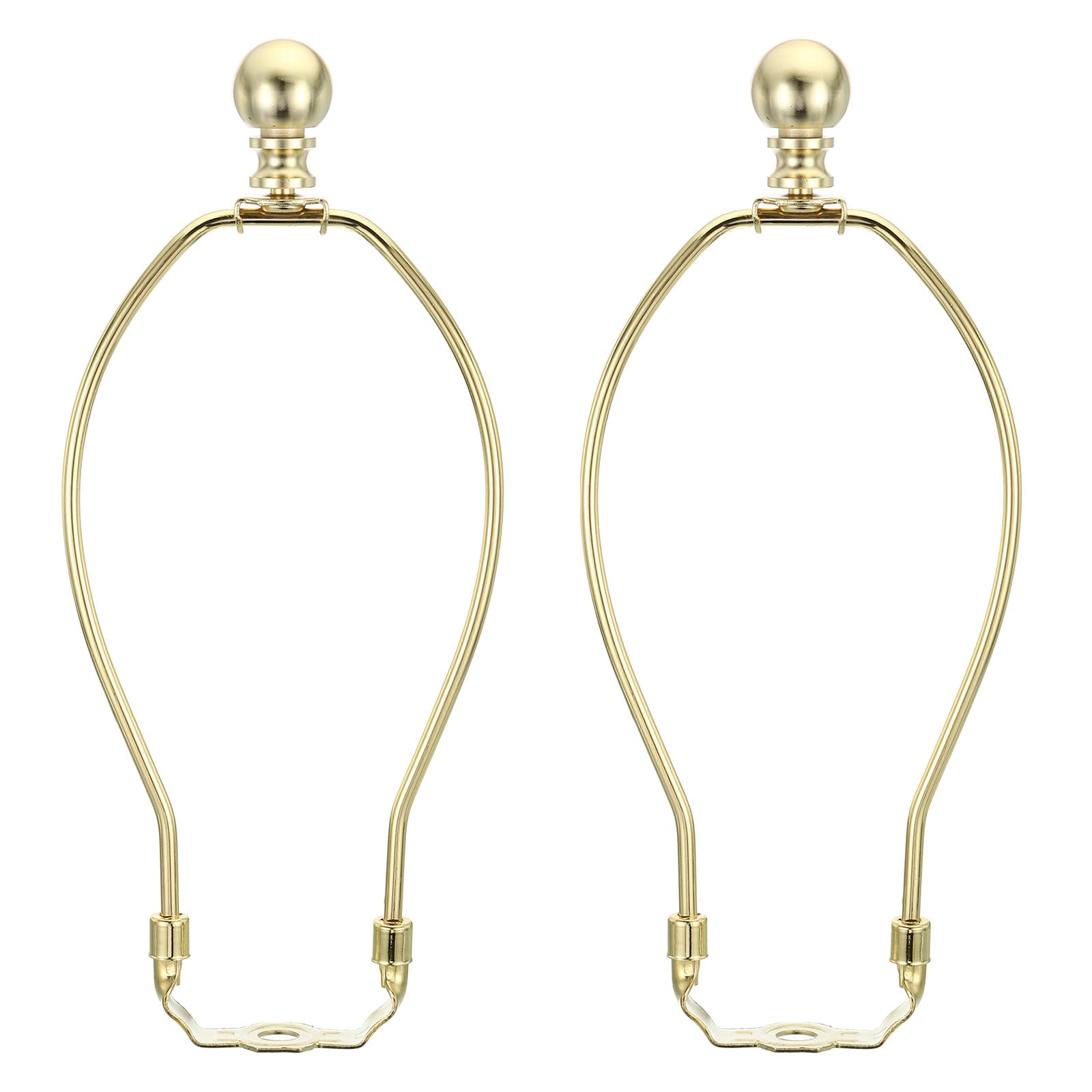 PATIKIL 8.5 Inch Lamp Harp Kit with Finial, 2 Set Detachable Shade Bracket Holder, DIY Lighting Accessories for Table Floor Lamps, Gold Tone