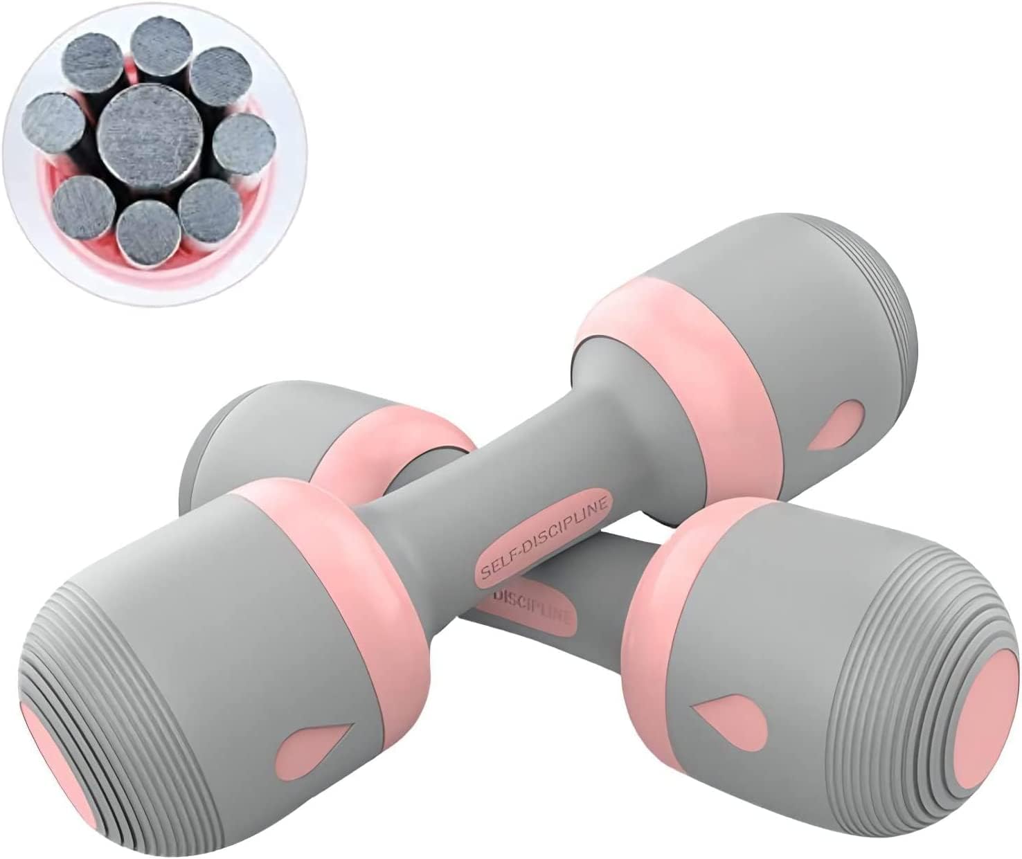 Dumbbell Adjustable Weights Set Home Gym Fitness for Women Lady Men, 5-in-1 Weight, Non-Slip Rubber Hand, 2 3 4 5 6 7 8 9 10kg, 2x5kg/Set