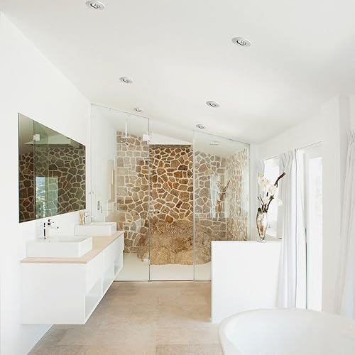 Miniatura 5 de Globe 90734 - Kit de iluminación empotrable LED de 4 pulgadas, con acabado redondo giratorio, níquel cepillado, clips de empuje y clic fáciles de