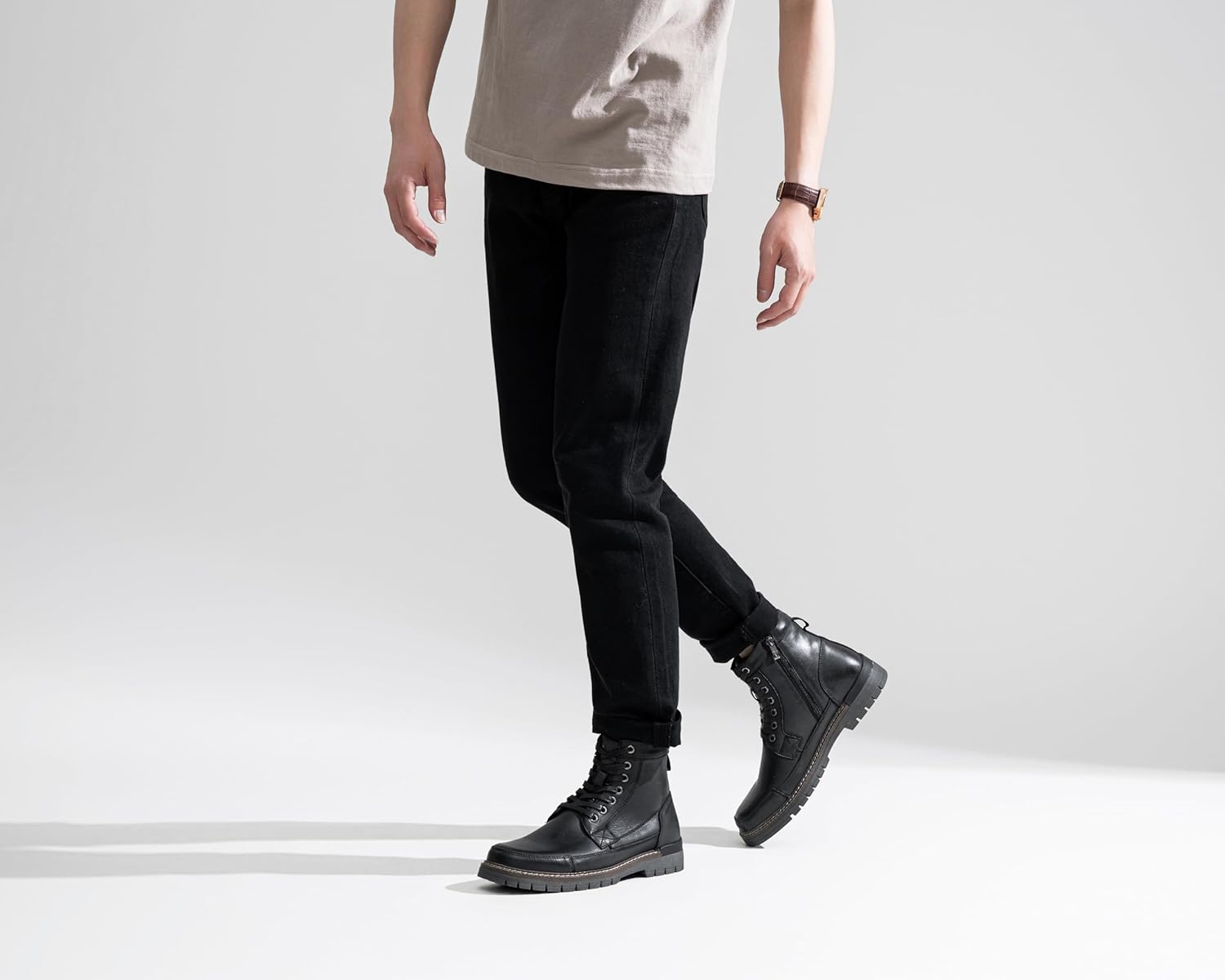 Jousen Mens Boots Casual Motorcycle Boot for Men Chukka Zipper Combat Botas Para Hombre Fashion - Image 2