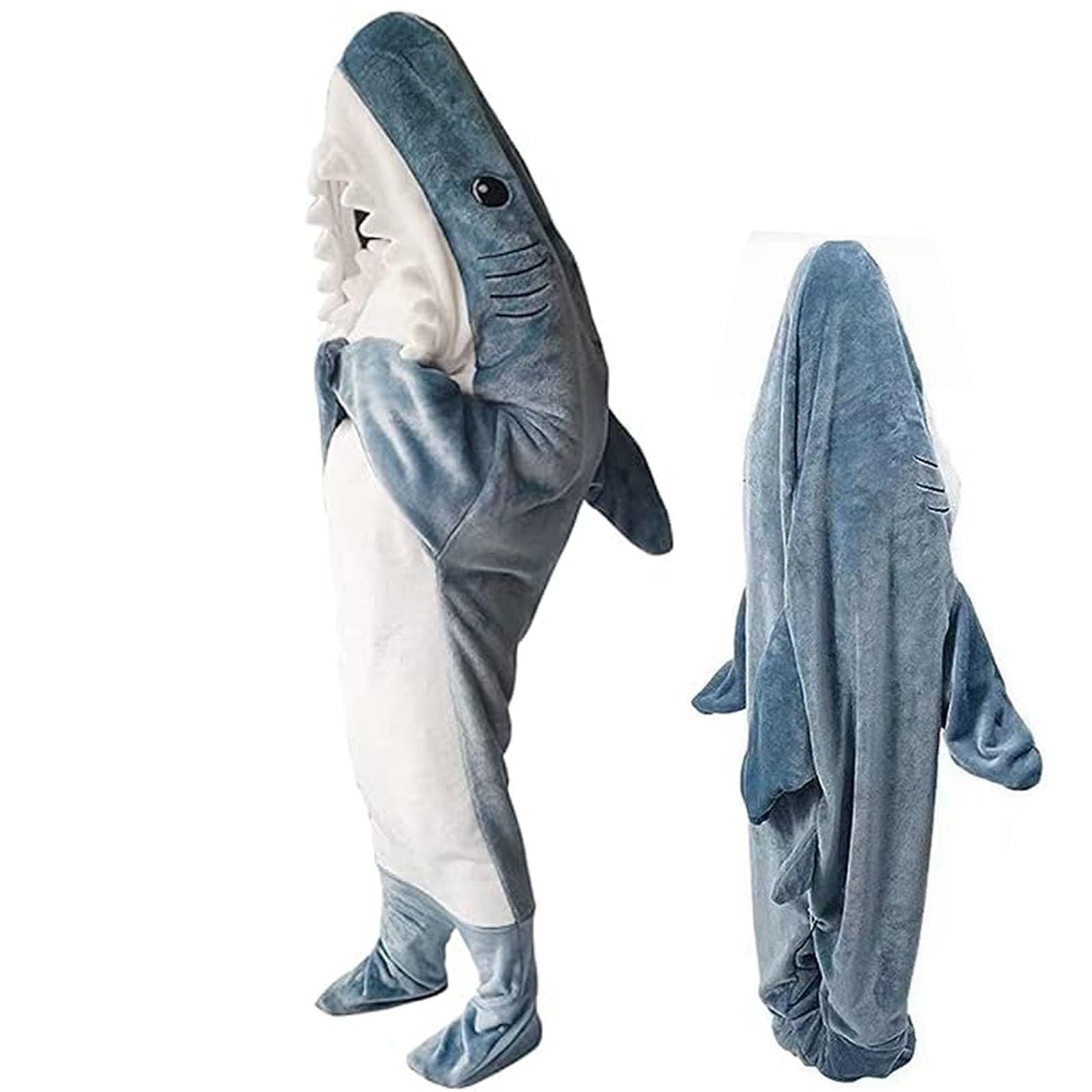 Shark Blanket Hoodie Adult,Shark Blanket,Shark Jumpsuit,Adult Kid Cozy Wearable Blanket Sleeping Bag,Shark onesie,Super Soft Fleece Sleeping Bag,Shark costume, Shark Gifts, Shark