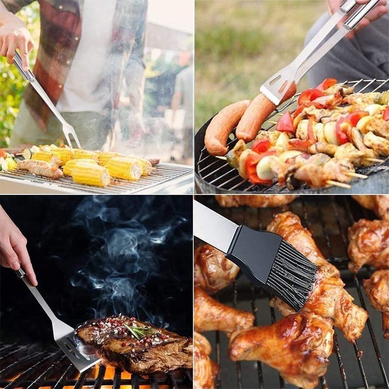 2. 0pcs. Campeggio BBQ. Kit for accessori for barbecue in acciaio inossidabile BBQ. Strumenti for regali di compleanno di Natale - Utensili Grill Set Ideal Gritting Regali for uomini DAD DONN