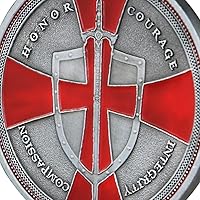 Vista 5 de The Knight Templar Challenge Coin Cruz Roja Colección de Monedas Religiosas Regalo