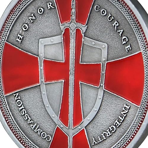 Miniatura 5 de The Knight Templar Challenge Coin Cruz Roja Colección de Monedas Religiosas Regalo