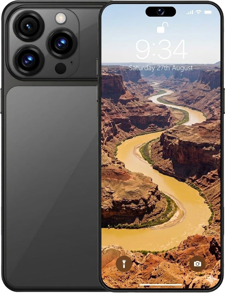 Echoamo X17W 5G Unlocked Smartphone, 72MP AI Selfie & 108MP Camera, Android 15, 8GB RAM 256GB ROM (1TB Expandable), 6.8" FHD+ Pill-Screen, 8000mAh Battery, Dual SIM for T-Mobile Only (Black)
