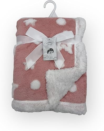 Mothers Choice Sherpa Fleece Stars Blanket Pink