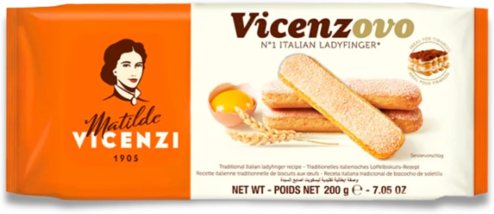 Italian Ladyfingers 200g | No. 1 Italian Ladyfinger | Perfect for Tiramisu & Desserts | GMO Free & Wholesome Ingredients | No Artificial Colors | Crisp & Delicately Sweet