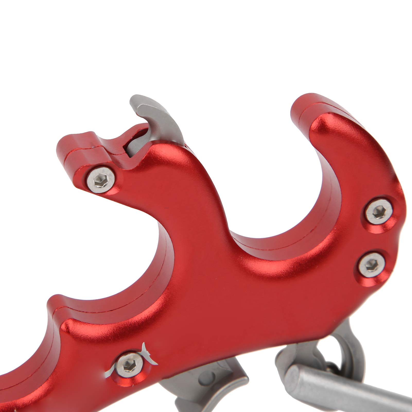 Ausili per Il Rilascio dell'Arco, Impugnatura a 4 Dita Pinza per Il Pollice Aiuti per Il Rilascio in Metallo Accessori di Ricambio per l'aggiornamento dell'Arco(Rosso) Tiro a e