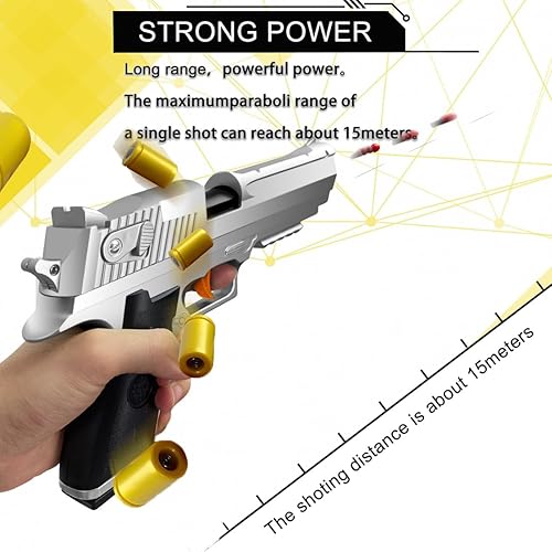 Miniatura 4 de Pistola de juguete de recarga totalmente automática con carcasa de rebote, juegos de disparo, pistola de espuma suave, juguetes de modelo educativo,