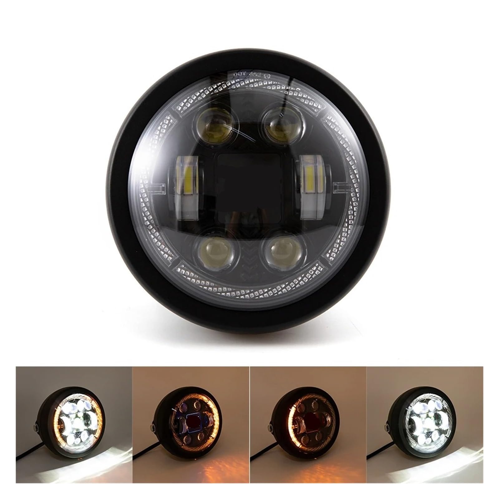 Pour Cb400sf Steed VT1800 6.5 Pouces LED Phare De Moto Rétro DRL Phare Universel Moto