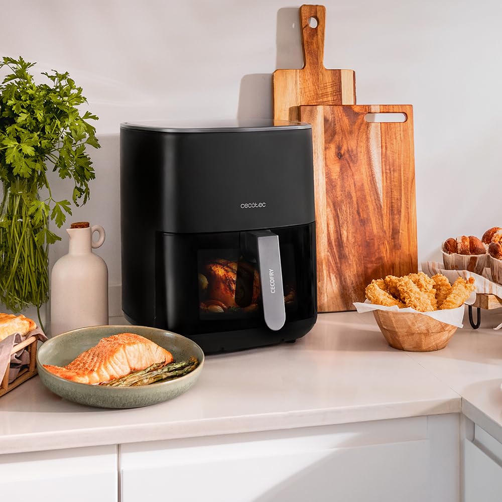 Cecotec frytkownica beztłuszczowa Cecofry Fantastik okna 6500. 6,5 L, 1700W, Technologia PerfectCook, 12 trybów gotowania, Dotykowy, Przyciemniany 80-200ºC, Okno, Kuchnia hast 60 min