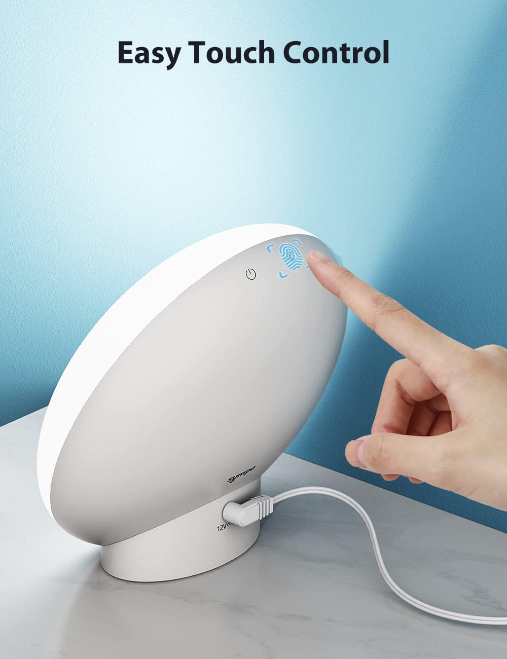 Light Therapy Lamp, Sympa Bright White LED Therapy Light with UV-Free 10,000 Lux, Touch Control, 20% - 100% Adjustable Brightness, Large Light Surface, Memory Function, Compact Size for Home Office : Health & Household