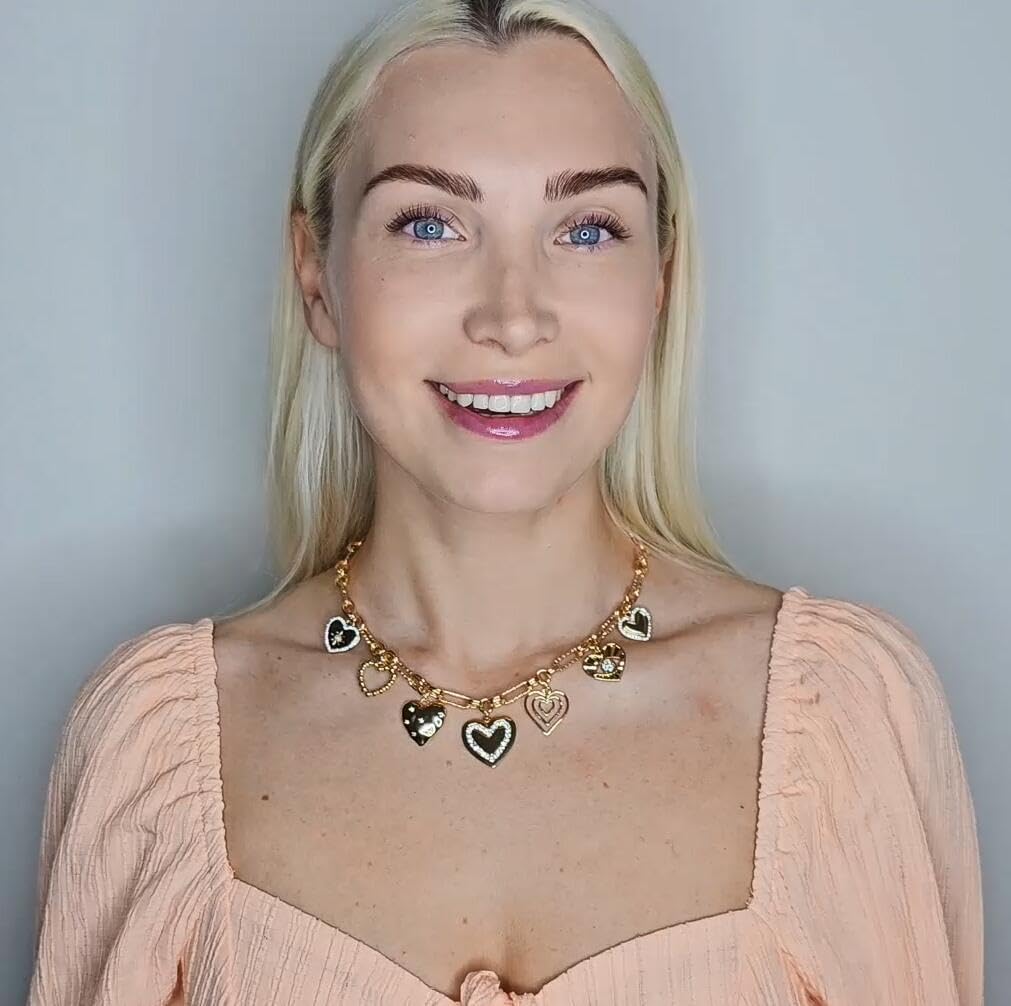 LILIE&WHITE Gold Heart Necklaces For Women With Different Heart Charms Gold Charm Sun Heart Necklace Coin Charms Fashion Jewelry Gift - Image 2