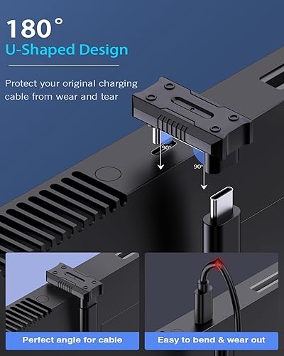 Miniatura 2 de MoKo Adaptador USB C de 180 grados con espacio de 0.531 in más amplio, conector USB-C macho en forma de U a USB-C hembra con PD 240W20 Gbps8K,