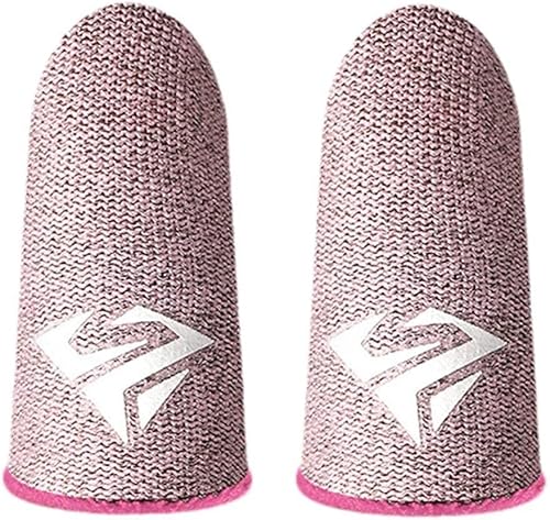 1 Pair for Pubg Mobile Games Gaming Finger Sleeve Breathable Fingertips Sweatproof Fingertip for Mobile Cove Slip,Finger Sleeves Gaming Accessories (Pink)