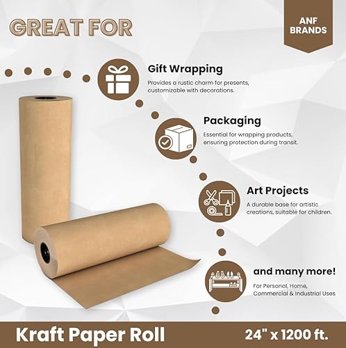 Miniatura 4 de (24 pulgadas x 1200 pies) - Papel Kraft natural, 30 libras. Peso base