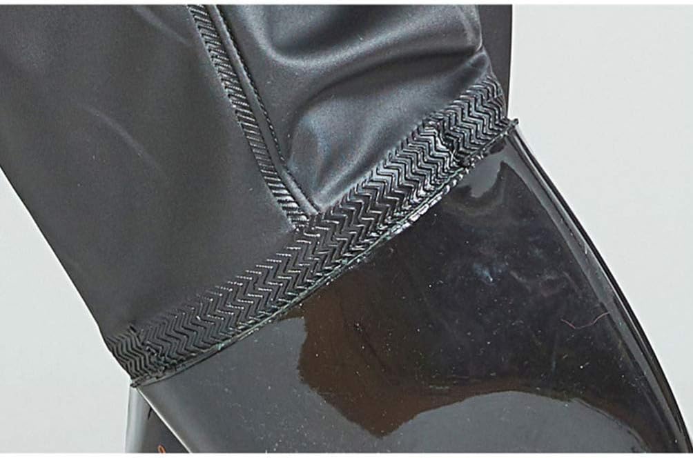 Mipcase Breathable Fishing Pants Built Shoes Lightweight Half Body Wading Trousers for Outdoor Activities Black Green