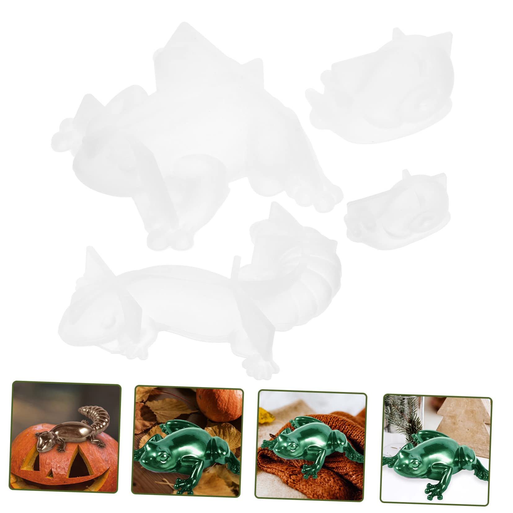 HOMSFOU 3 Set Stampo Silicone Per Animali Mold Per Flessibile Lucertole E Creativo Diy Per Decorazioni Uniche E Fatte Mano 4 Pezzi * 3