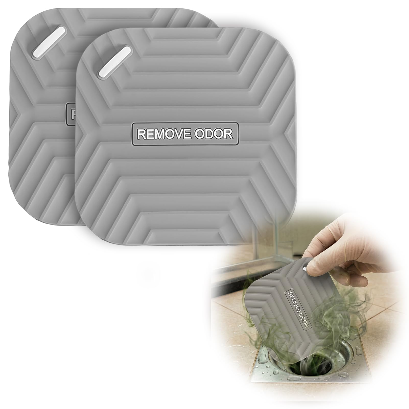 2 Piezas Tapa Desagüe de Silicona para Ducha 15 cm, Tapón Sólido Antiolores con Ventosas, Bloqueador de Cucarachas, Cubierta de Drenaje Flexible para Bañera, Lavabo y Cocina, Gris Universal