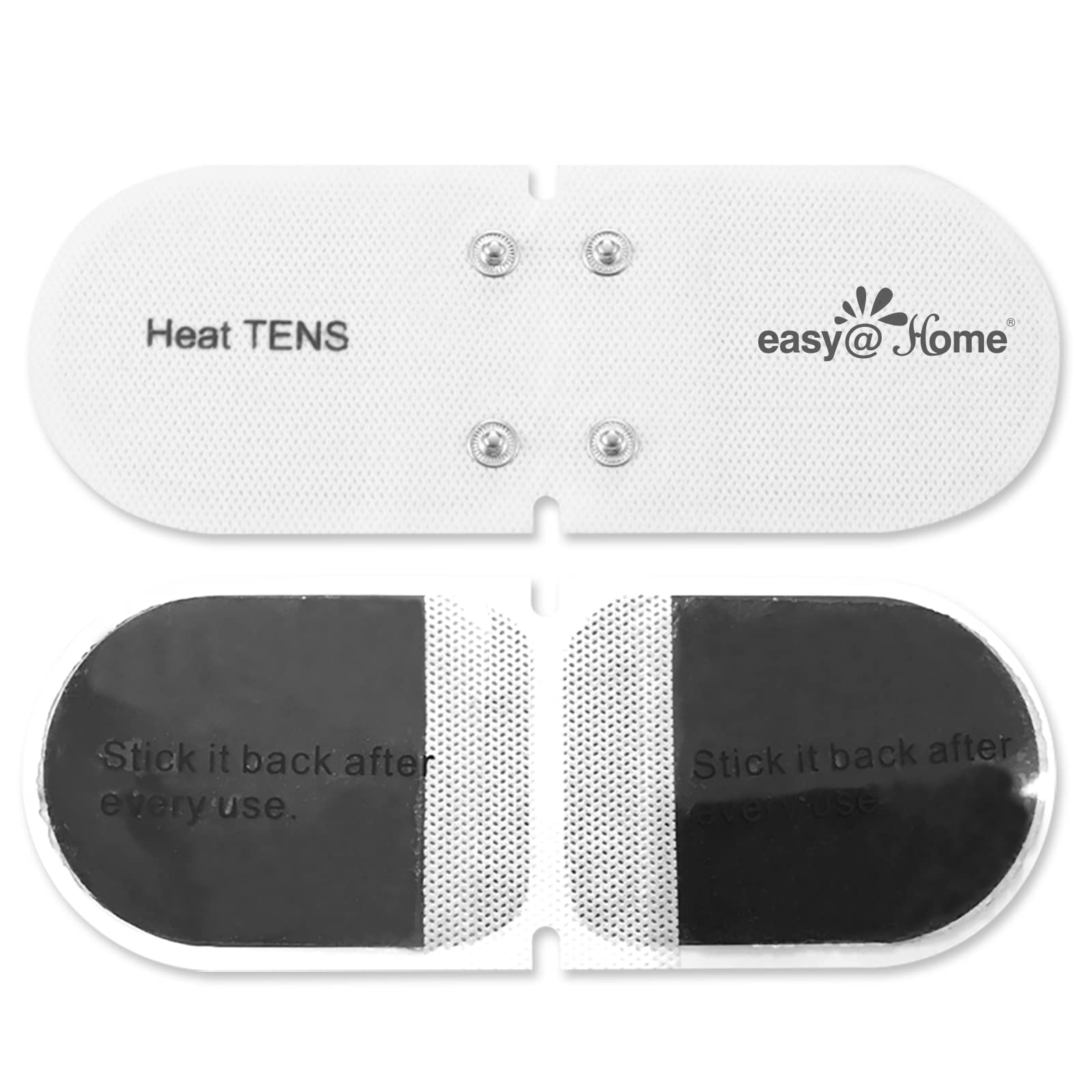 Easy@Home Tens Unit Self Stick Carbon Electrode Pads, 2 Pack 6.9" x 2.6" Reusable Pads- Non Irritating Design ETP018