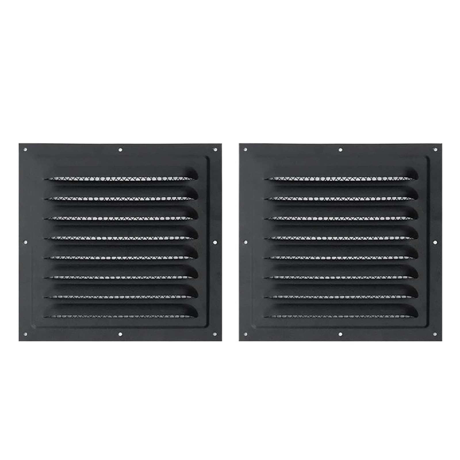 Ventilator Grille Ventilation with Insect Screen Vent Cover Airflow for Ceiling Side Wall for air Vent(2pcs Black)