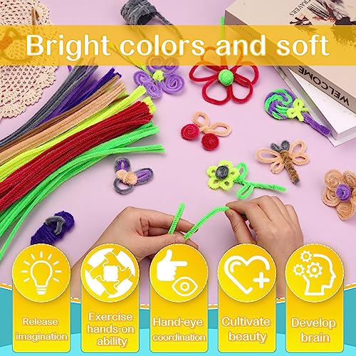 Image of 100 PCS Pipe Cleaner Craft Light Green Pipe Cleaners Bulk, Chenille Stem | Fuzzy Sticks Pipe Cleaner for Crafts Festival Home Decorations