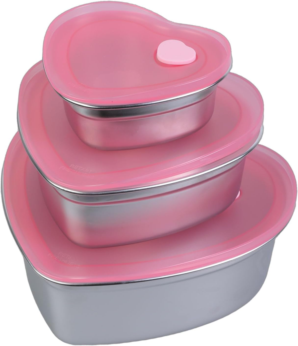 Practical Stainless Steels Container Strawberry Cake Storage Bowl with Heart Designs for Home and Kitchen Use Heart Designs