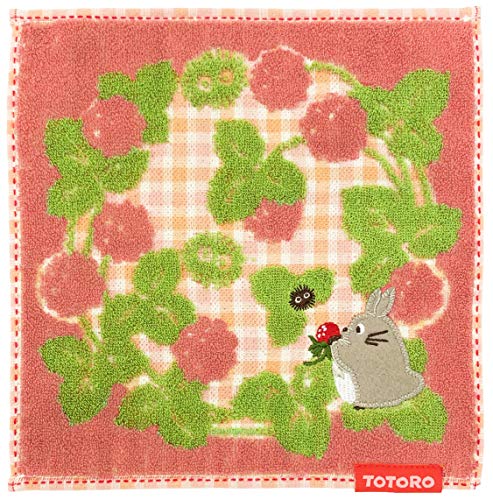 丸眞 ミニタオル ジブリ となりのトトロ 森のお気に入り ピンク 綿100% 野いちご 1045006100 23×23cm