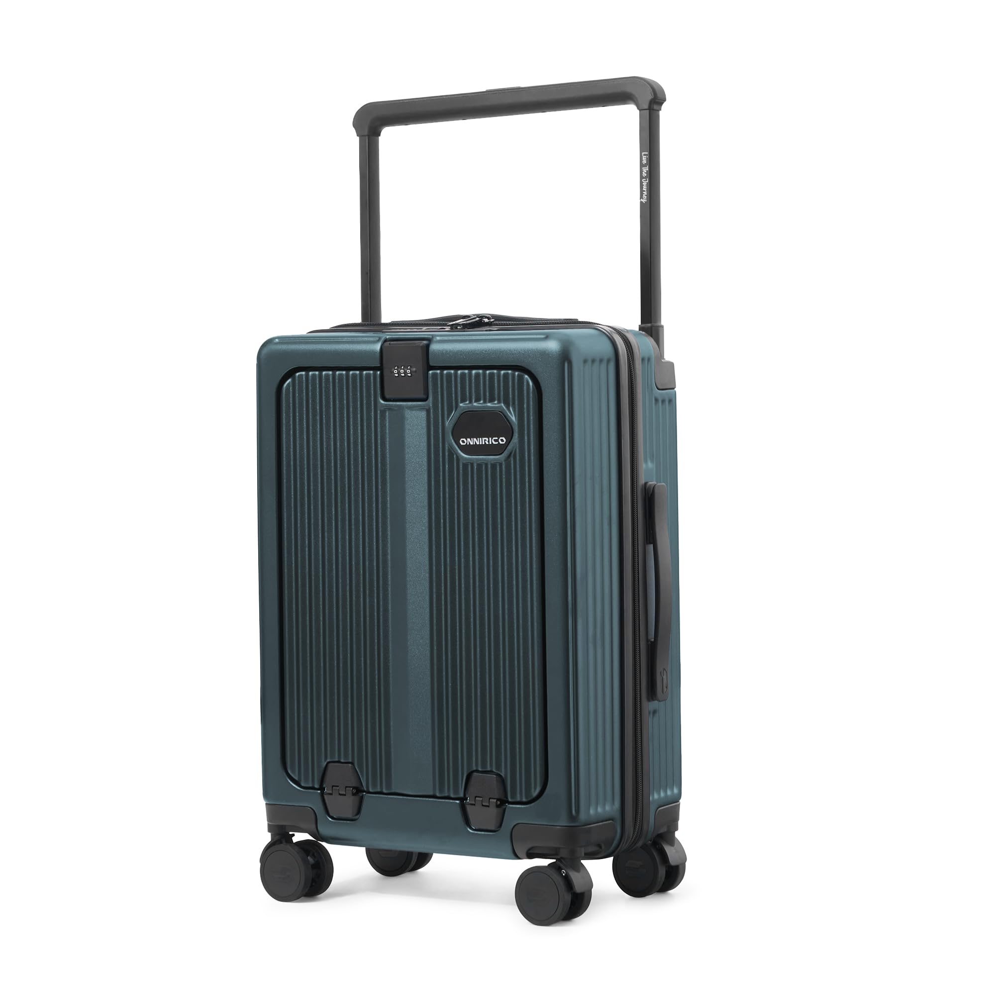 onnirico Nomad Explorer Cabin 57.5 cm, Hard-Sided Polycarbonate Trolley Bag, USB Charging (Type-A & Type-C), Silent Spinner Wheels, Front Laptop Access (Fern Green)-picture-10